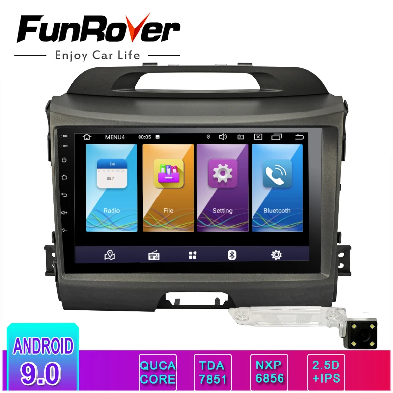 Funrover 2.5D + IPS Android 9 0 Quad 4 ядра автомобильный dvd для KIA sportage 2011 2012 2013 2014 2015 радио gps