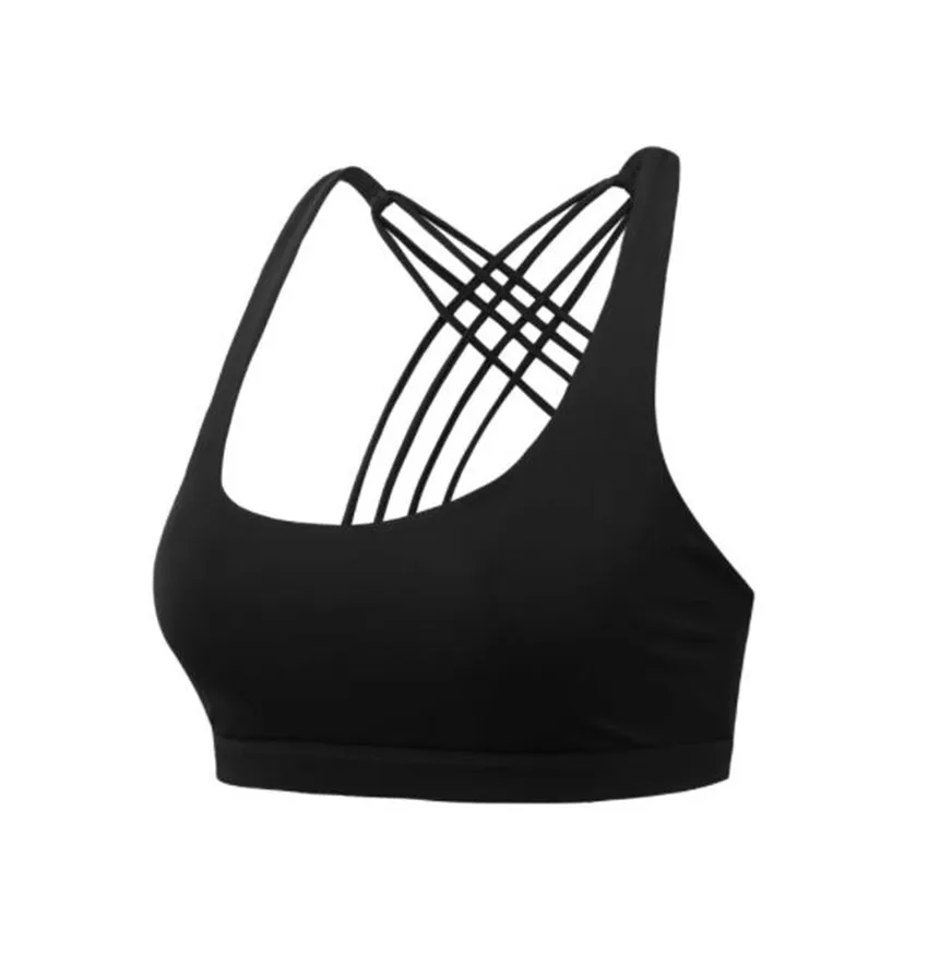 

Fitness Sports Bra for Women Push Up Solid Cross Back Yoga Bra Sexy Crisscross Back Medium Yoga Bra with Removable Cups
