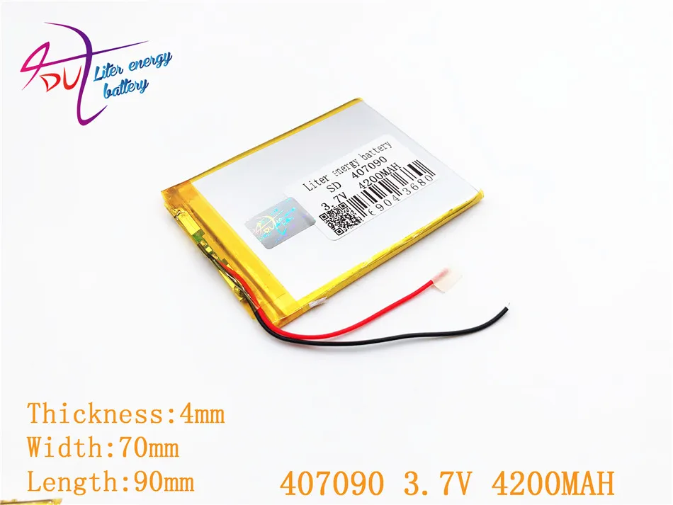 Новый аккумулятор CHT 407090 3 7 V 4200mAh литий полимерный с защитной доской для