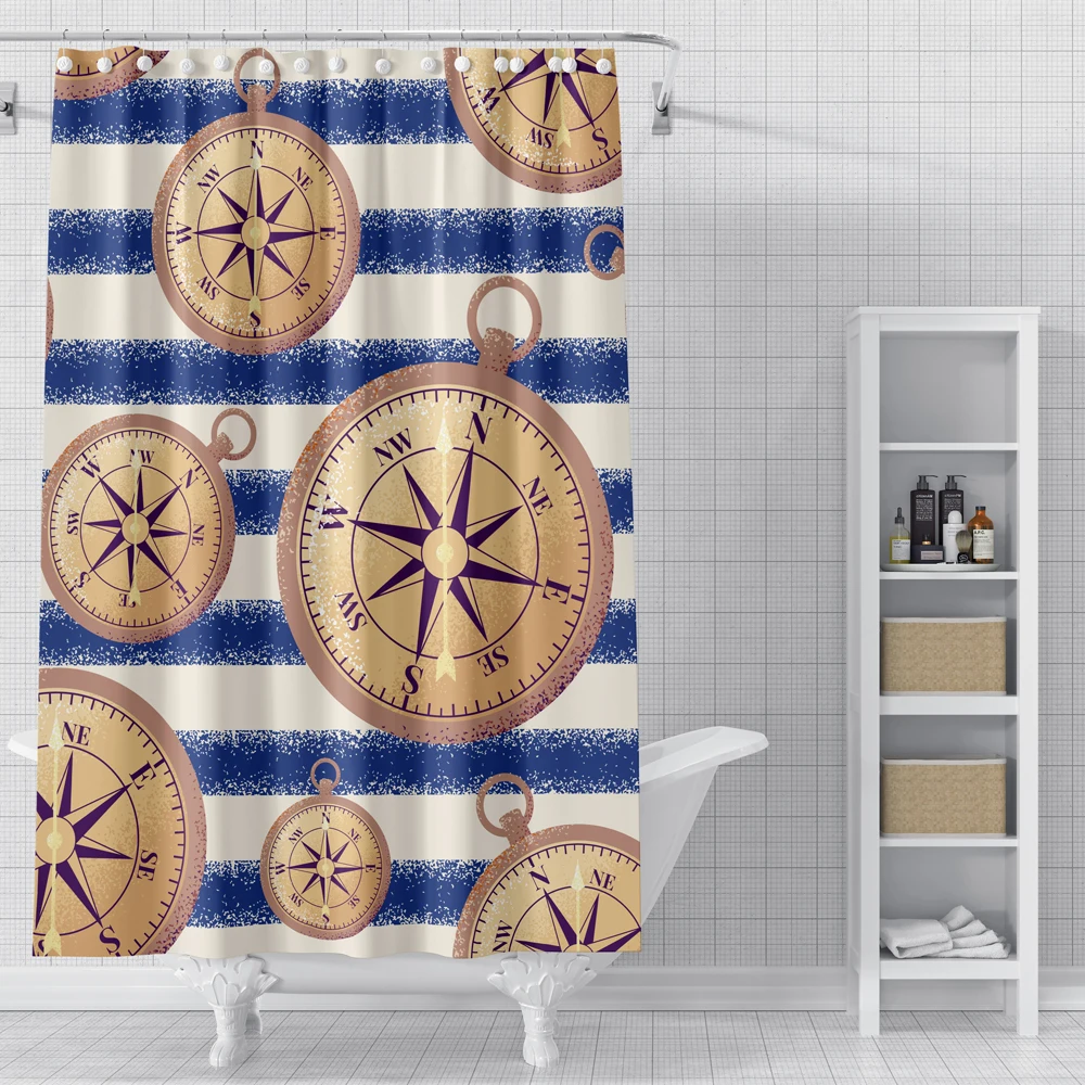 Стикеры морской тематики занавеска для ванной водонепроницаемая душа штора из