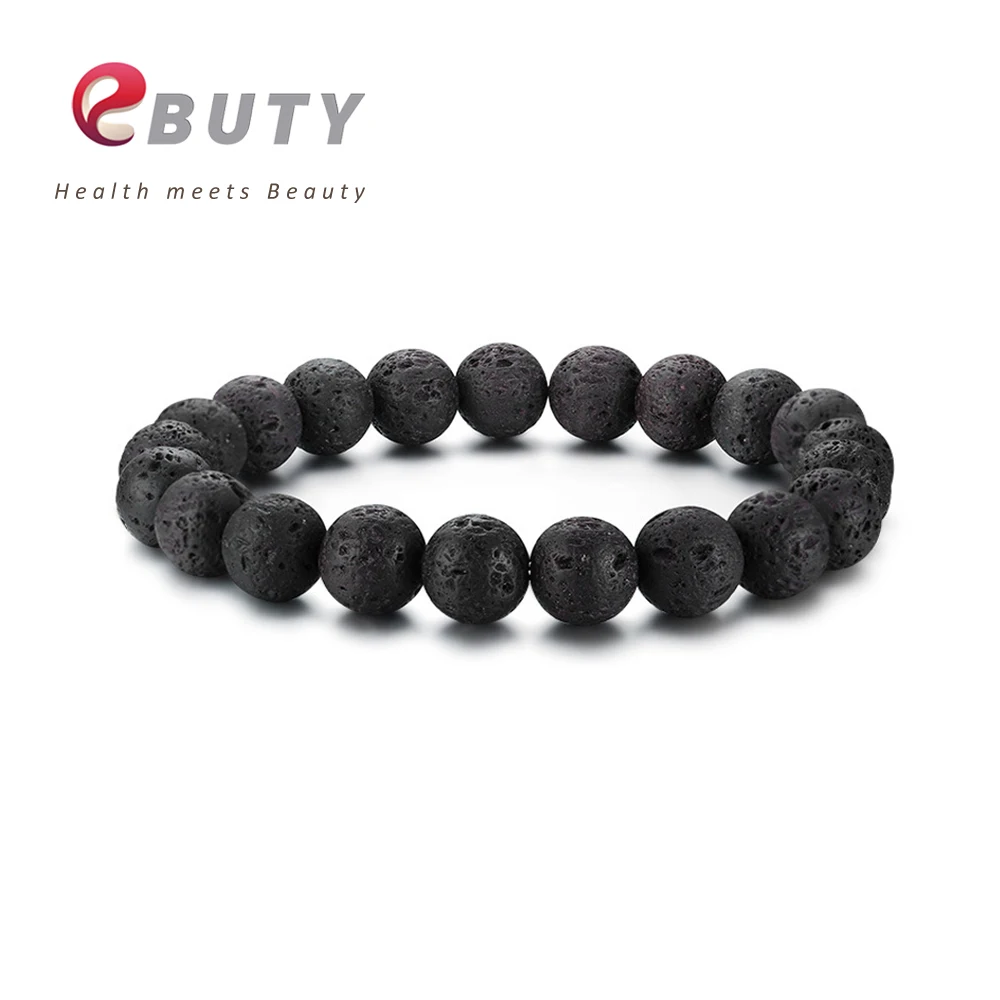 Only Bracelet Самый дешевый! EBUTY натуральные мужские браслеты черный натуральный камень женские ювелирные изделия бусины Турмалин талисманы кулон 6000CC - Окраска металла: Only Bracelet