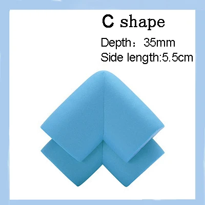 Blue C shape 4 шт./партия, детский силиконовый стол, угол стола, край, накладка на углы, безопасная защита для детей, защита от детей - Цвет: Blue C shape