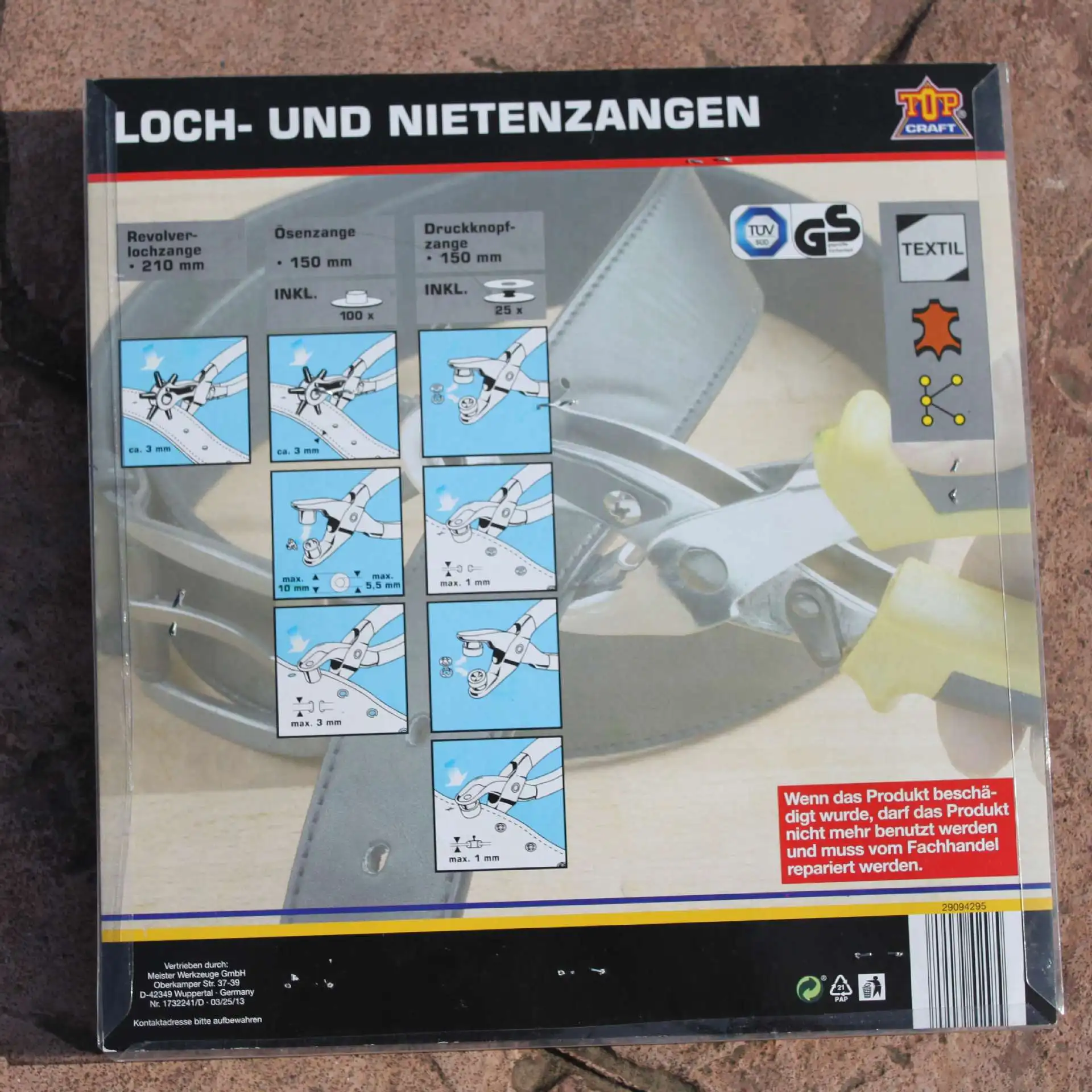 3pcs/set Grommet Rivets Eyelet Setting Pliers Shoes Leather Hole Punch Belt Snap Button Setter Set | Инструменты