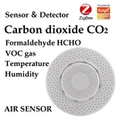 Новый Умный детектор углекислого газа zigbee tuya CO2 Датчик газа формальдегид VOC датчик температуры и влажности приложение контроль воздуха коробка