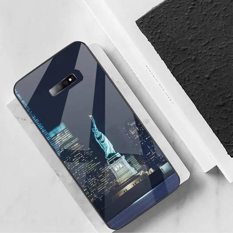 

America New York City landscape Phone Case Tempered glass For Samsung S6 S7 edge S8 S9 S10 e plus note8 9 10 pro