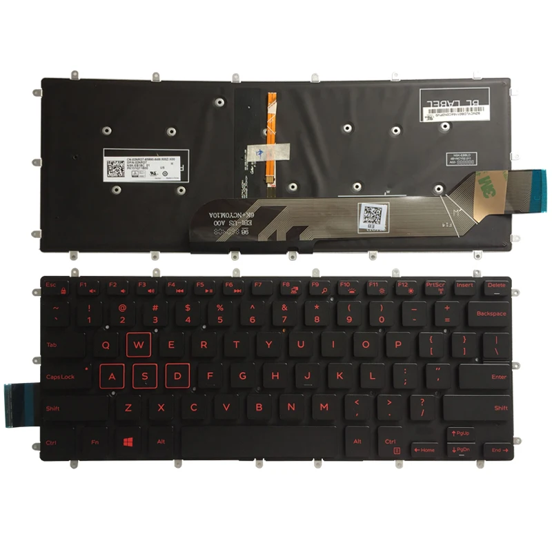 Клавиатура США для ноутбука DELL Inspiron 7460 7467 7560 клавиатура с красной