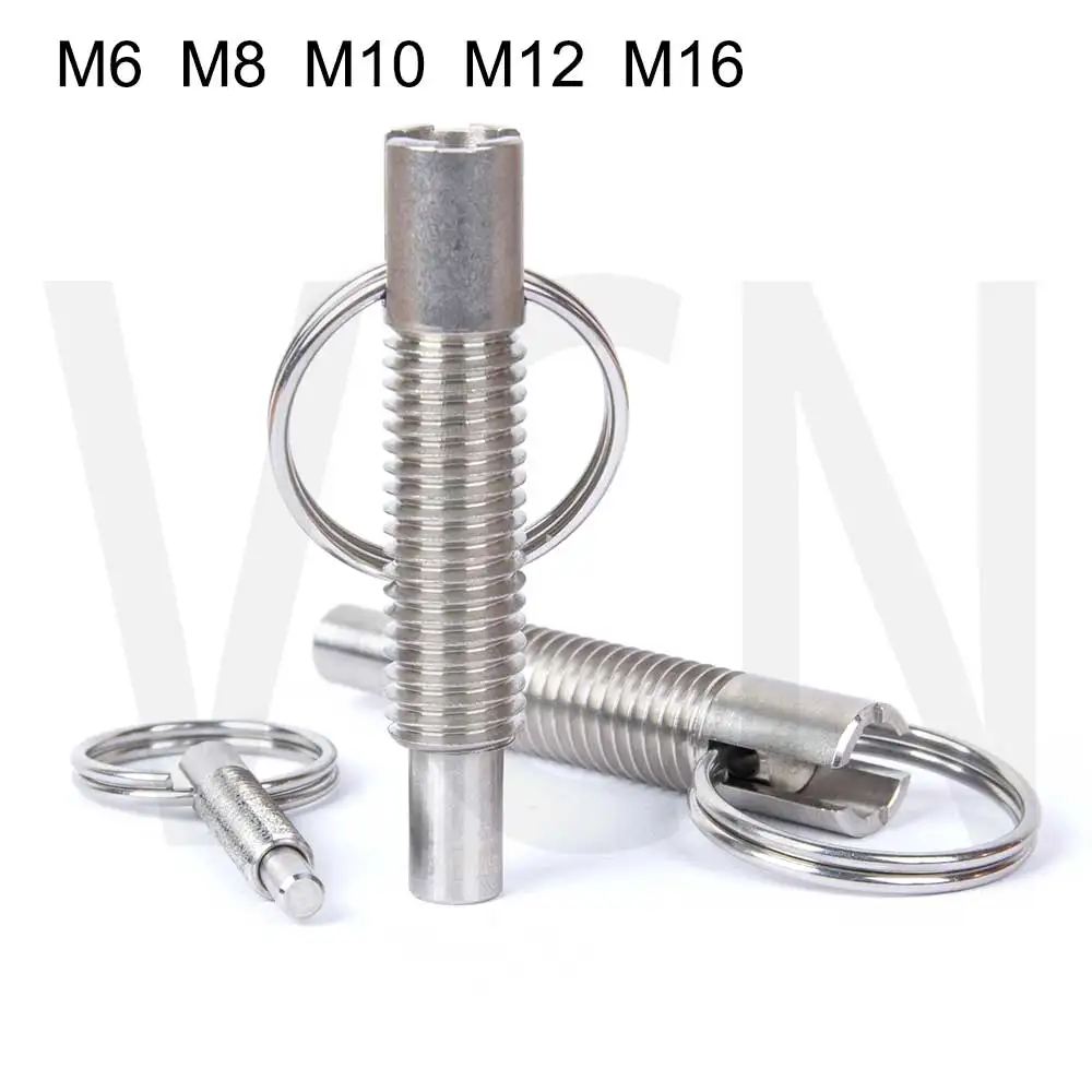 

Stock! VCN234 Hand-Rrtractable Plungers Pull Ring/Pin Locking Type Stainless Steel Index Bolts Indexing Plungers Spring Screw