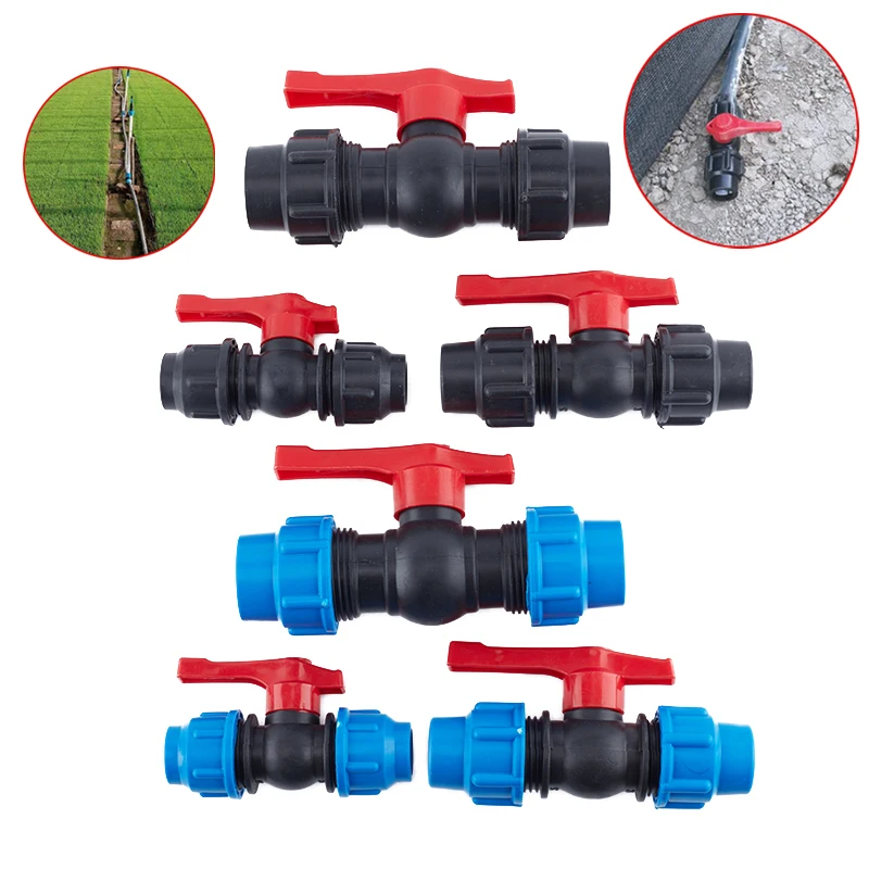 

20/25/32mm Plastic Water Pipe Quick Valve Connector PE Tube Ball Valves Accessories Pipe Valve Connectors