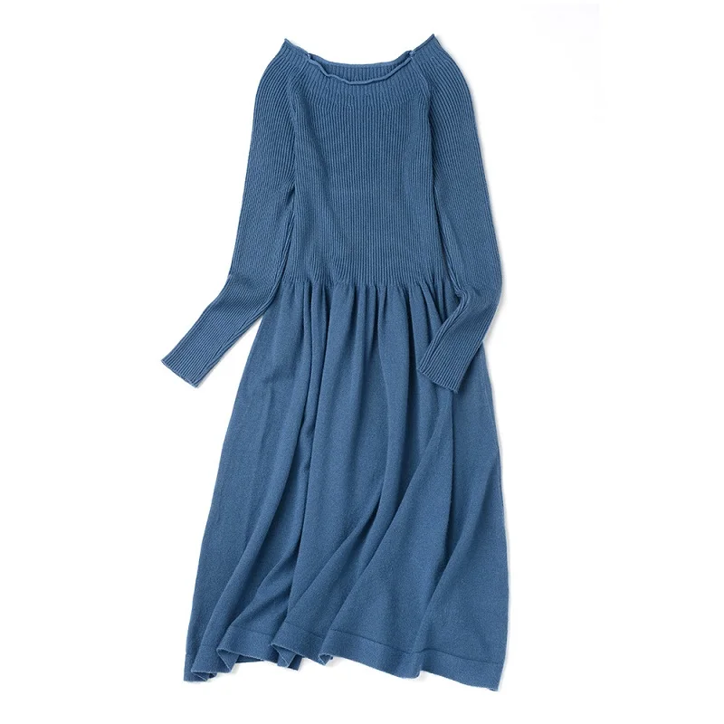 Женское вязаное платье из смесовой шерсти классическое в Корейском стиле на