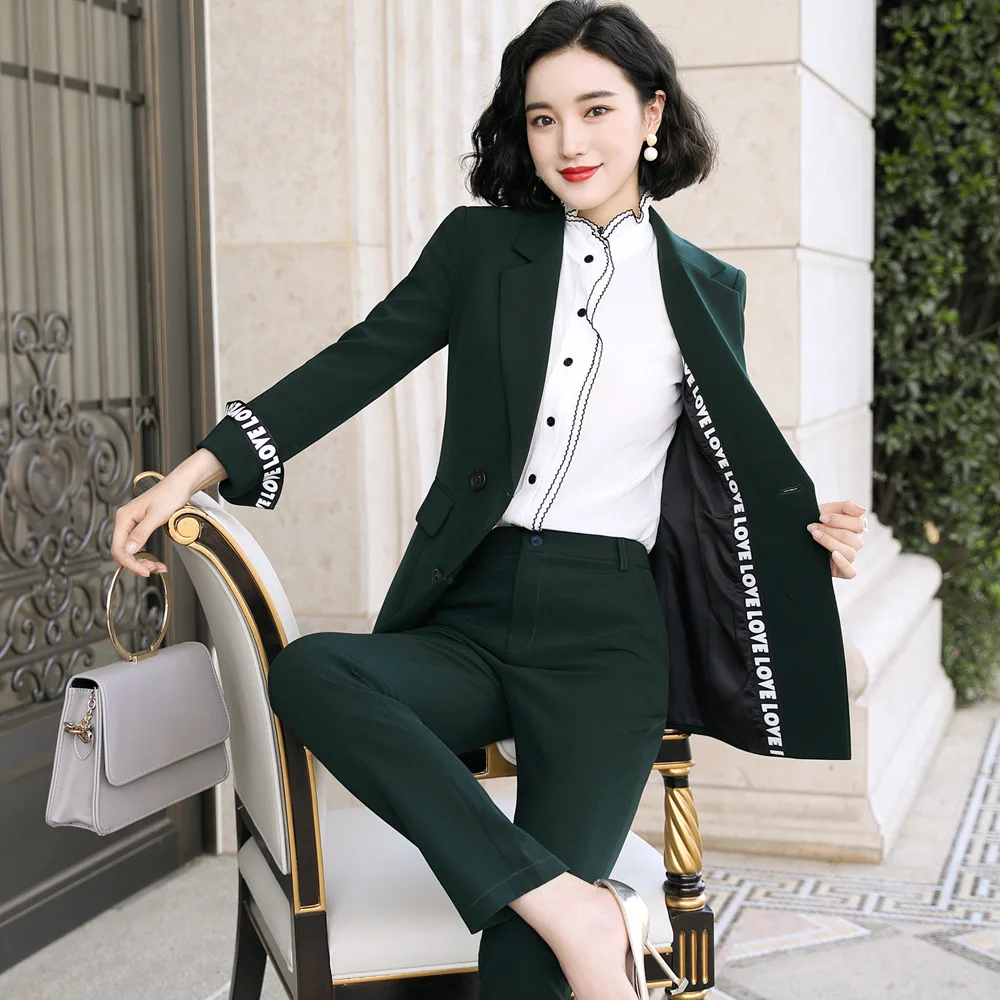 Женские Брючные костюмы больших размеров официальный белый блейзер с длинным