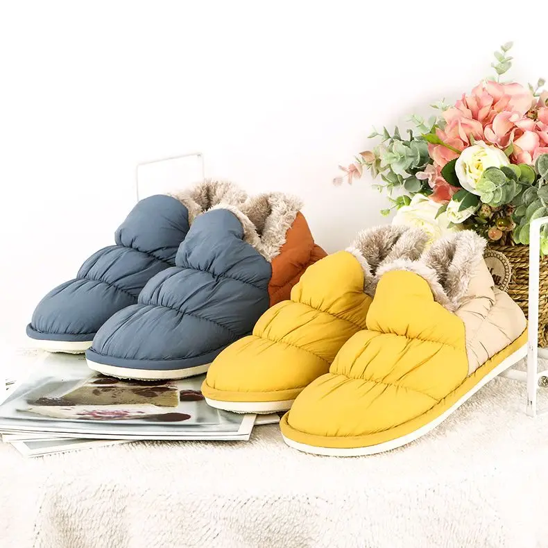 

Winter Slippers Women Home Fur Slides for Women Indoor Warm Plush Unisex Cotton Shoes Non-slip Furry Slippers Zapatos Mujer