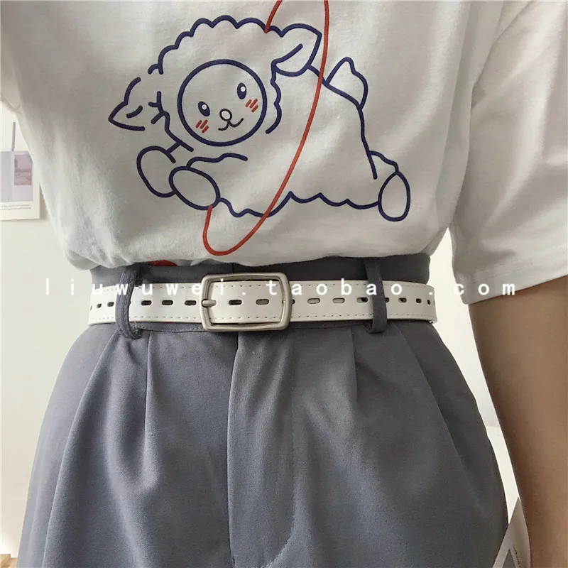 

Korean All-Hole Women's Fashion All-Match Decorative Simple Student Jeans Belt Men's Punch-Free Ins Style