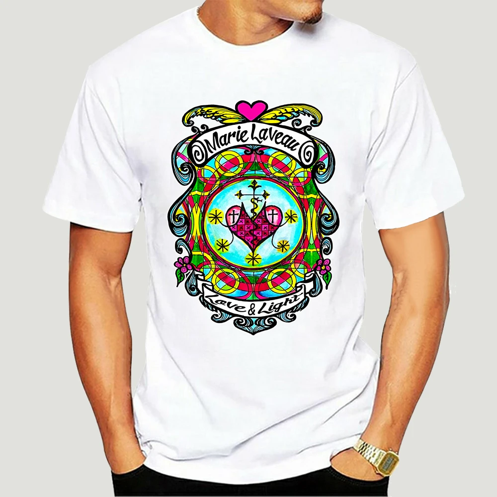 

Fashion Men T Shirt Marie Laveau Love and Light Voodoo Lwa Veve T Shirt Tees