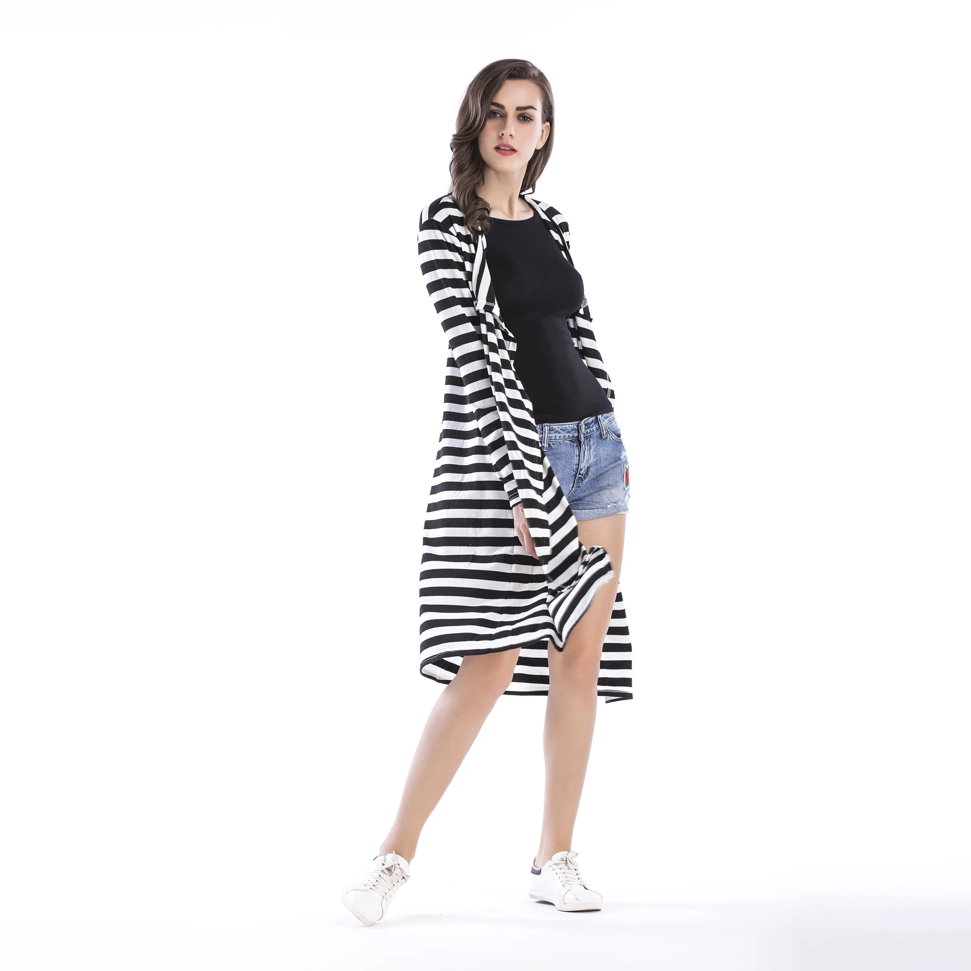 CMAZ 2019 осенний Модный женский кардиган Повседневный однотонный длинный рукав