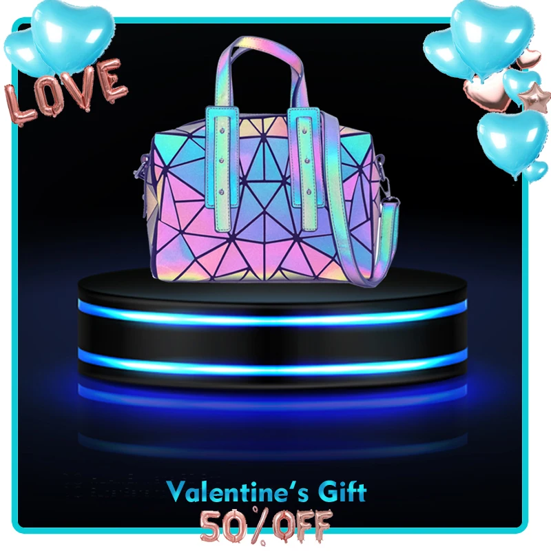 

Женские сумки с верхними ручками, светящиеся бостонские сумки на плечо, Геометрическая подушка, сумки через плечо, дизайнерские кошельки и ...