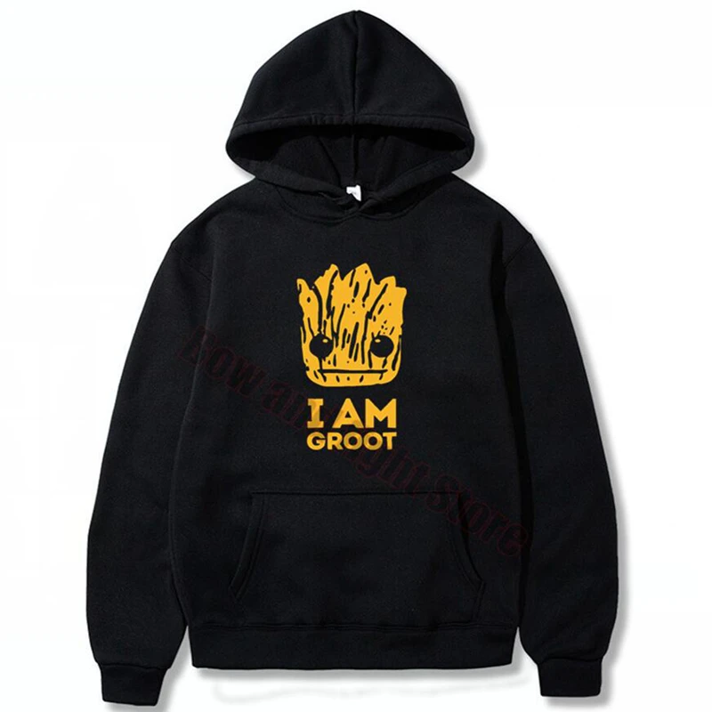 Orange LOGO Fashion Brand Men's Hoodies I AM GROOT FACE GUARDIANS OF THE GALAXY Men and Women Sweatshirt Hoody Tops | Мужская одежда