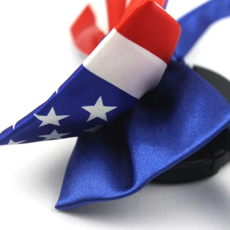 Мужской галстук бабочка с имитацией шелка в полоску со звездами принтом