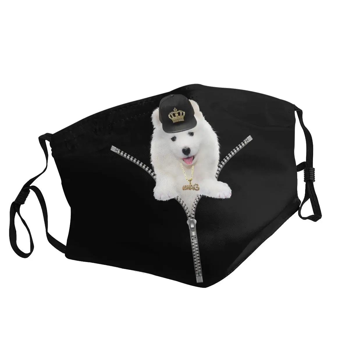 

Маска Samoyed на молнии неодноразовая для лица, маска для животных, домашних животных, собак, мужская, женская, мужская, противотуманная маска д...