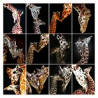 5D сделай сам: Жираф, вышитая бисером Бриллиантовая мозаичная фигурка животного Стразы живопись рукоделие Декор для дома