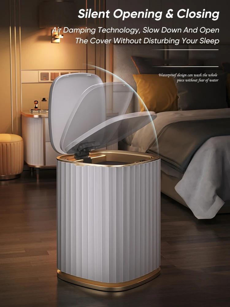 Joybos-cubo de basura con Sensor inteligente autom&aacute;tico, cubo de basura impermeable, cubo de basura, armario de cocina y ba&ntilde;o, contenedor estrecho, JX95-4