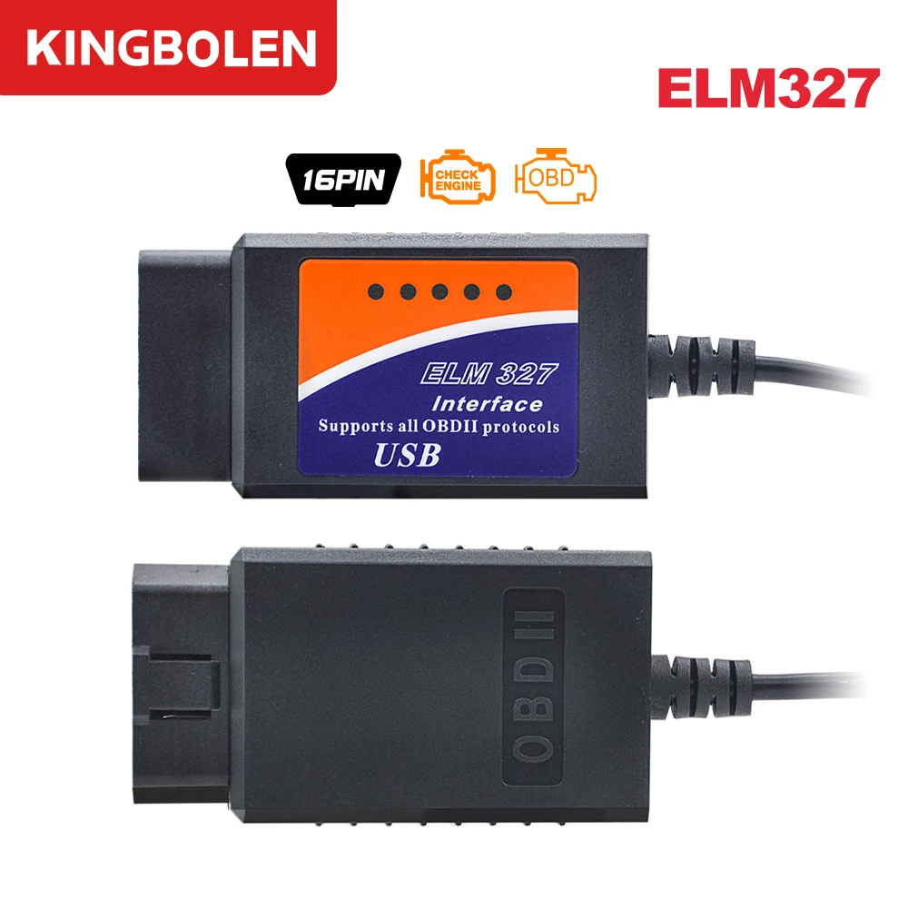 Мини ELM327 USB OBD 2 автоматический диагностический инструмент работает на ПК с высококачественным OBDII USB ELM 327 мини автомобильный считыватель кода через USB кабель