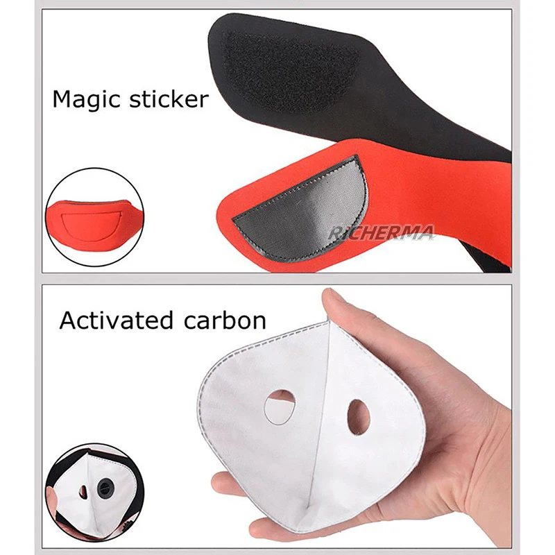 Байкерская велосипедная маска моющаяся Тканевая черная синяя красная дышащая