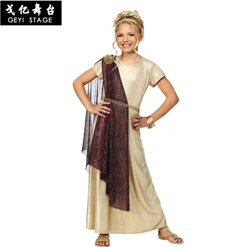 

New cosplay Halloween party dress stage performance attire atenary ball princess from the ancient Roman role paly to the kid kid