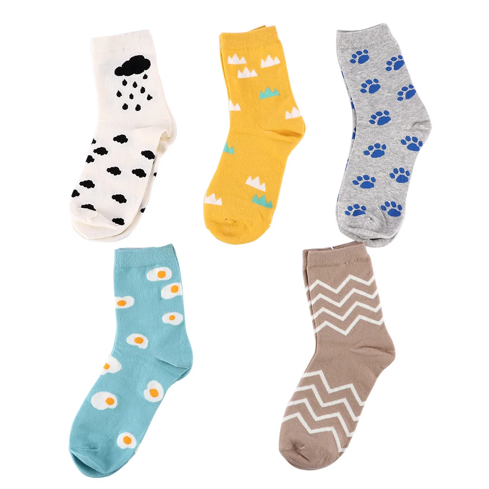 5 видов цветов Модные женские носки Сезон осень зима Теплые в полоску|Носки| |