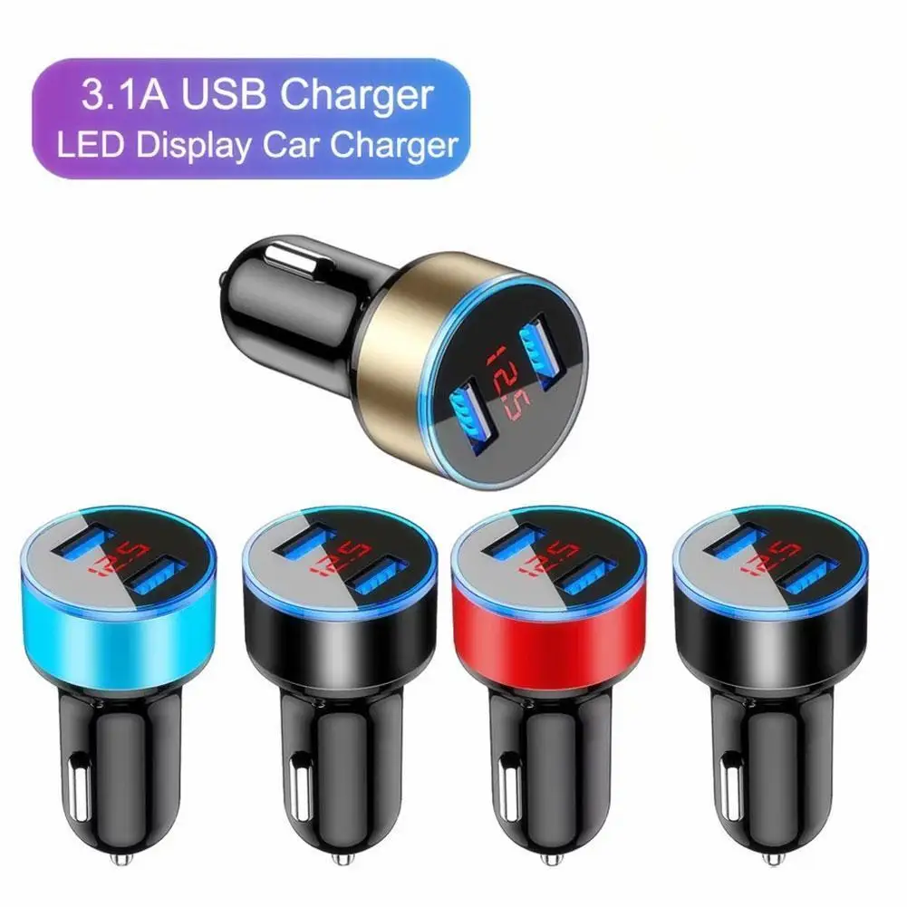 

Автомобильное зарядное устройство с двумя USB-портами, 3,1 А, 15 Вт