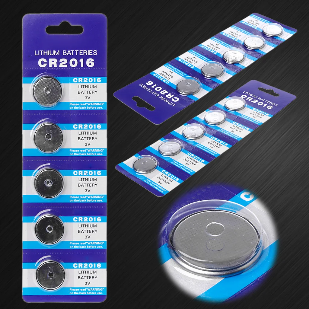 

5PCS Button Battery CR2016 3V Lithium Cell Coin Batteries LM2016 BR2016 DL2016 Watch Electronic Promotion Toy Remote