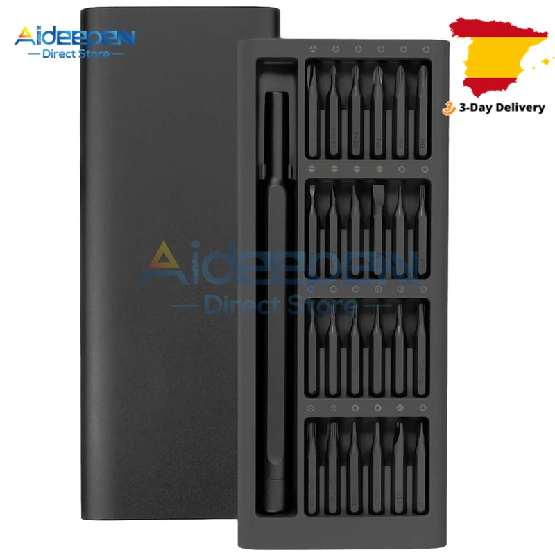 

Daily Use Screwdriver Kit 24 Precision Magnetic Bits Alluminum Box DIY Screw Driver Set For Smart Home Phone Repair