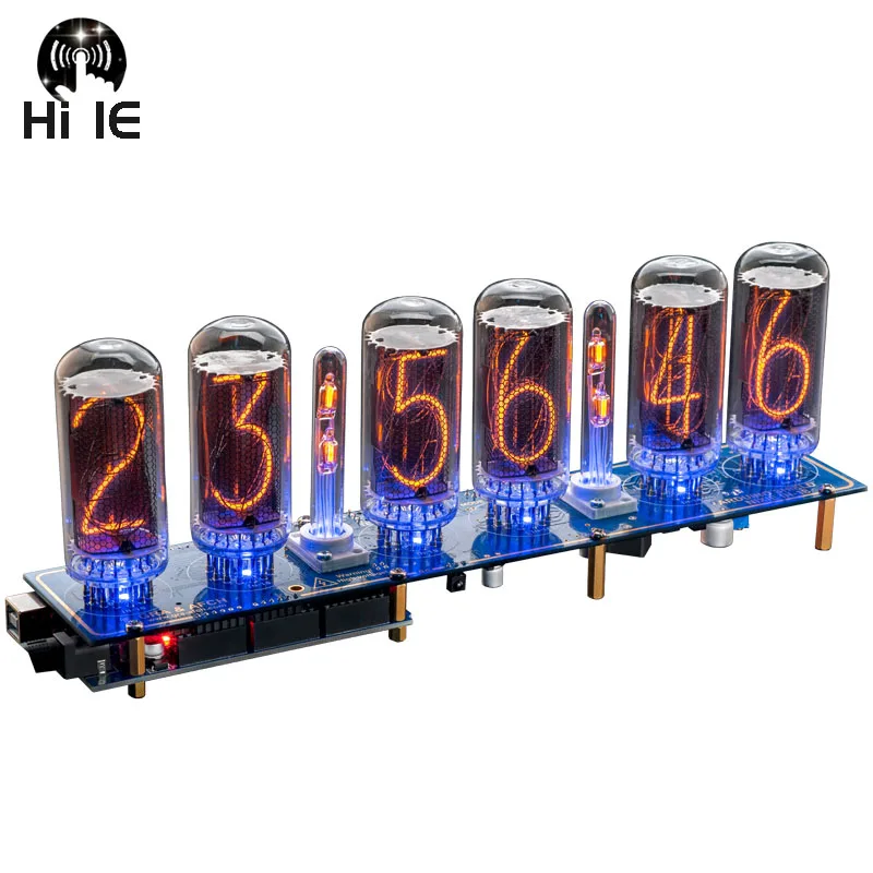 Настенные цифровые светодиодные часы Nixie Tube IN-18 светящиеся в виде трубки подарок