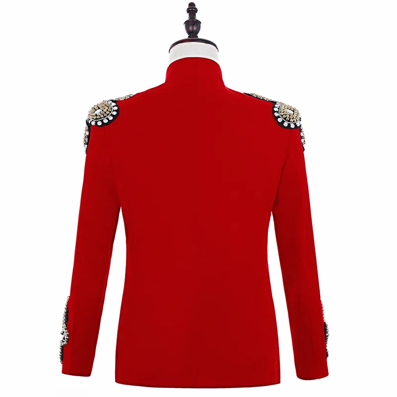 Женский сценический костюм мужской в панк-стиле Singer красная черная белая куртка