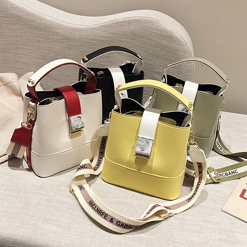 

2020 Luxury Women Bucket Leather Handbags Sac A Main Women Soft Leather Shoulder Bags Hand Solid New Casual Tote Bags Female New