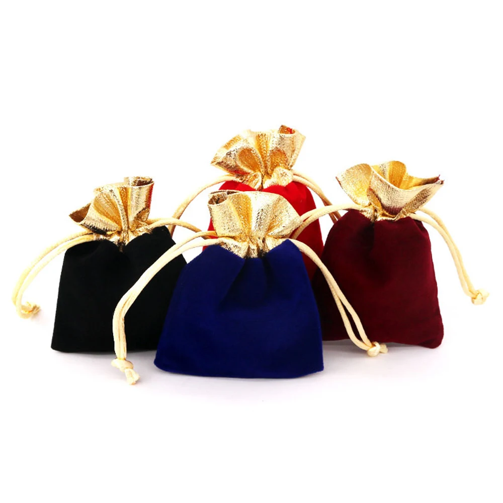 

25Pcs/Lot Elegant Sapphire Velvet Pouch Gift Drawstring Pocket Bag Wedding Candy Jewlery Packing Bag Necklace Ring Storage
