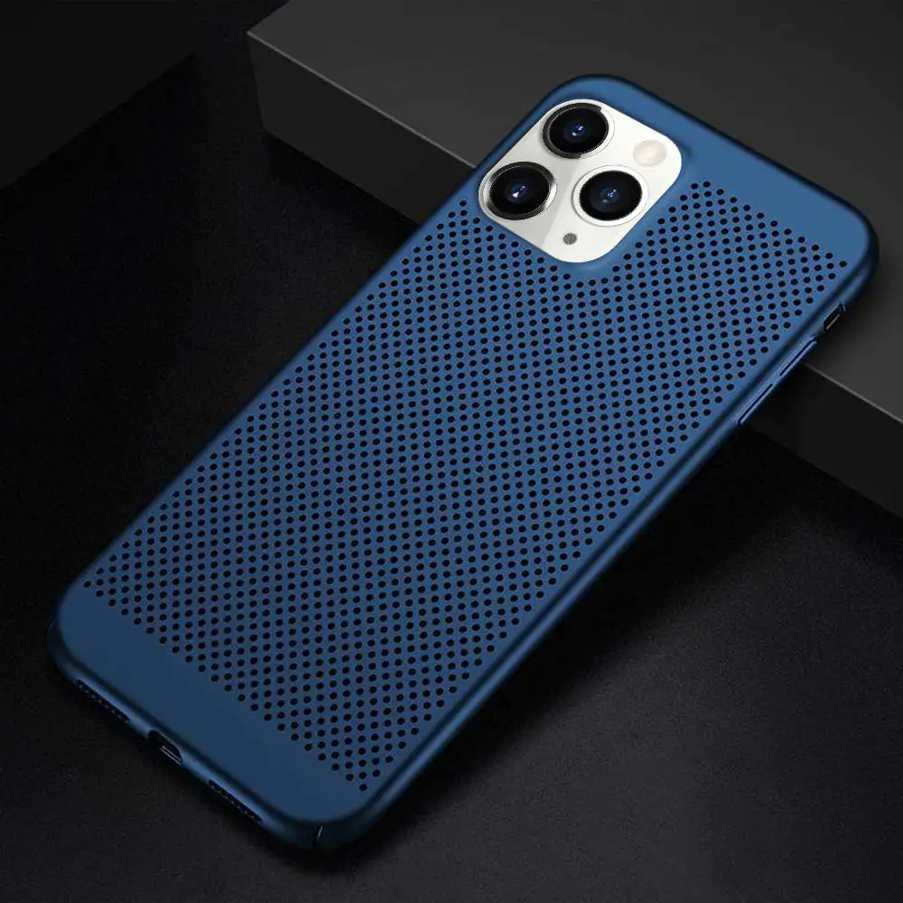 LAPOPNUT Ultra Thin Case Honeycomb Heat Dissipation Back Cover for Iphone 11 Pro Max X Xs 8 7 Plus 6 6s 5 5s SE Hard PC Coque |