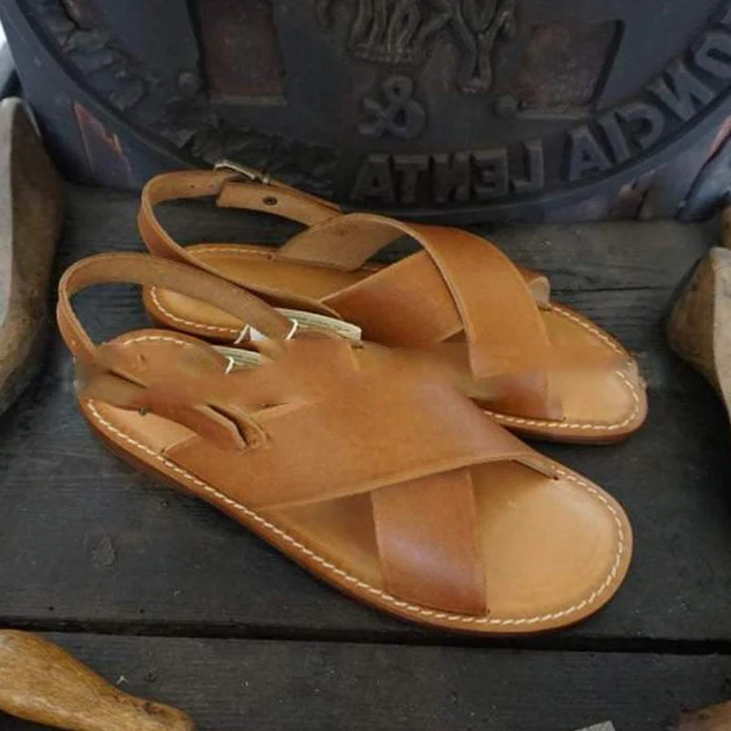 

2022 Flat Bottomed Fish Mouth Sandals Men's Leisure Back Empty Strip Men's Sandals Large Solid Color Simple Summer Single Shoes