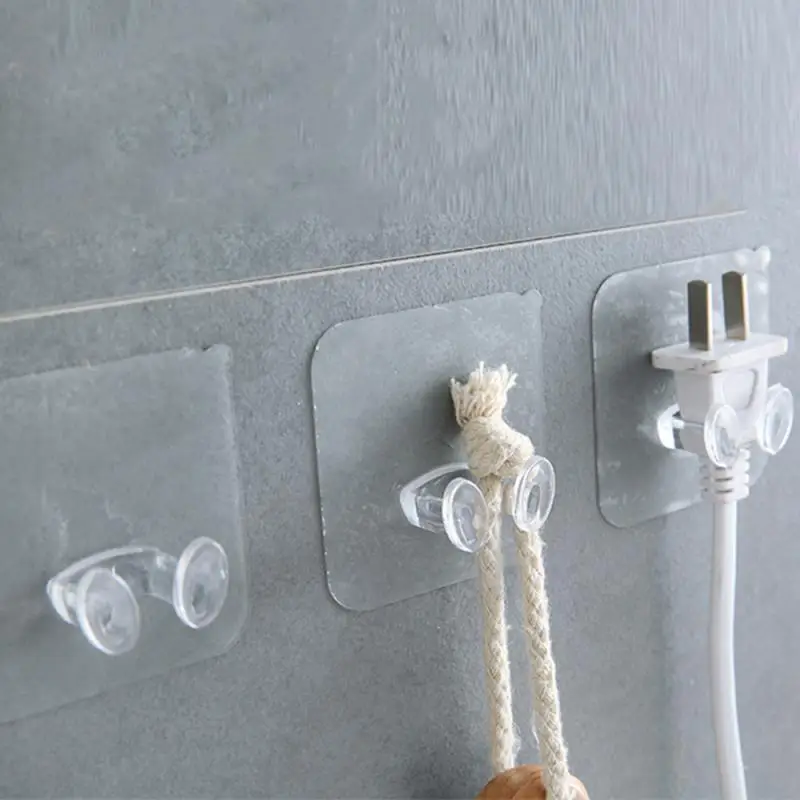 

5Pcs Transparent Strong Self Adhesive Door Wall Hangers Hooks Suction Heavy Load Rack Cup Sucker Door Hooks For Kitchen Bathroom
