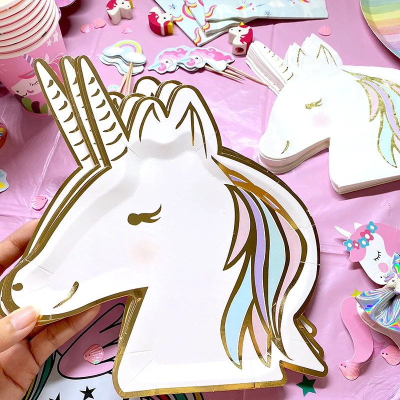Одноразовые тарелки Omilut с единорогом Волшебный Единорог для дня рождения
