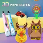 3D Ручка для детей, 3D Ручка для рисования с ЖК-экраном, совместимая с пла-нитью, игрушки для детей, Рождественский подарок на день рождения