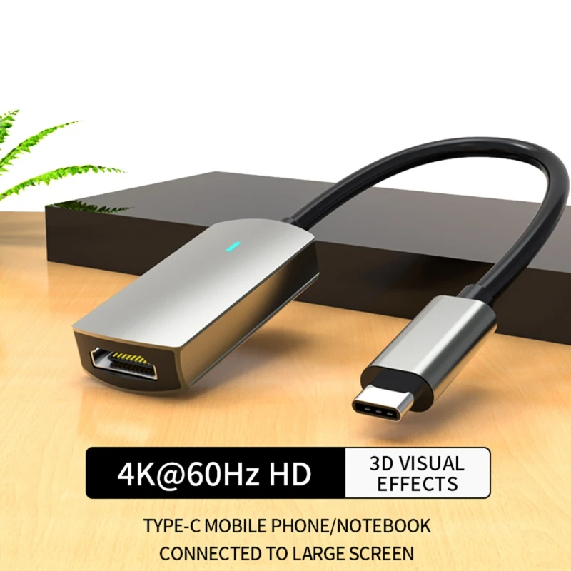 

K1KF Type C to HDMI-compatible 4K 60Hz Converter Mobile Phone Notebook Connected to Large Screen Dock Data Cable Adapter