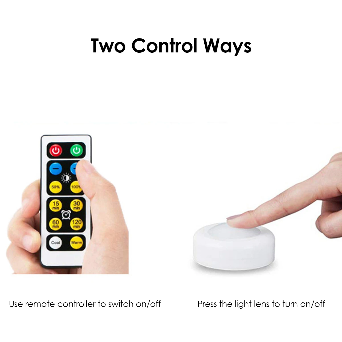 

1 / 3 / 6 Pcs Wireless Remote Control Dimmable Night Lamp Battery Operated Under Cabinet LED Light