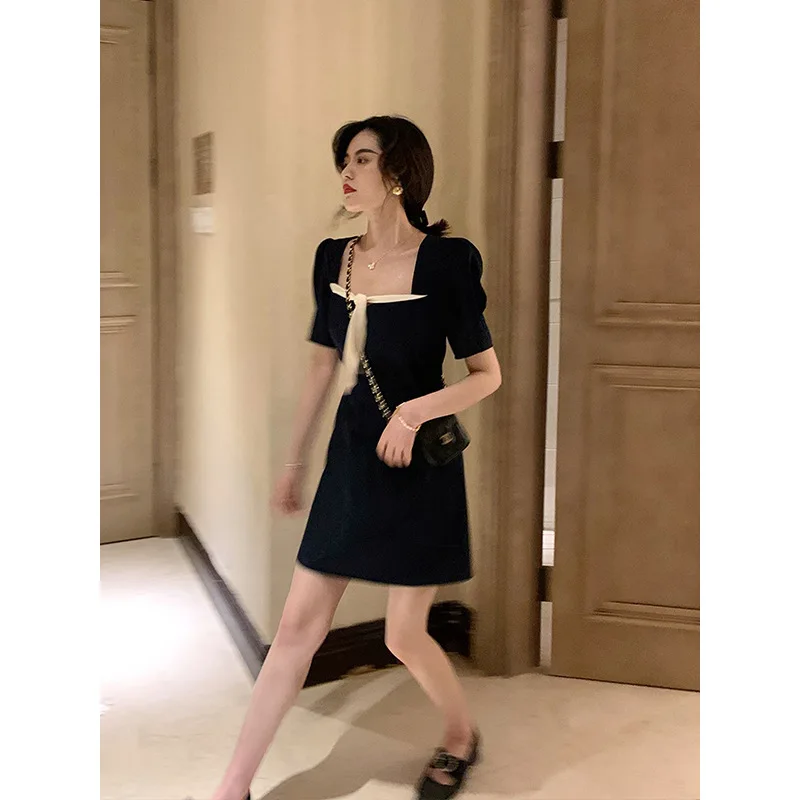

2020 New Style Small Fragrant Wind Dress Female Summer Self Cultivation Show Thin Temperament Hepburn Wind French Vintage Dress