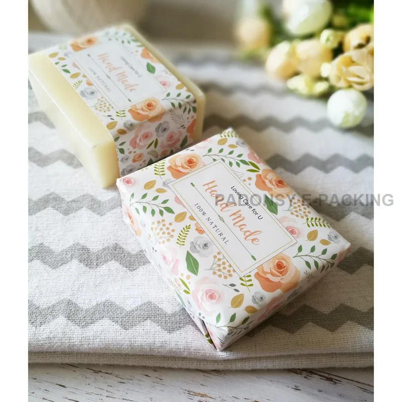 Оранжевая кремовая Роза печатная стандартная упаковка для мыла ручной работы