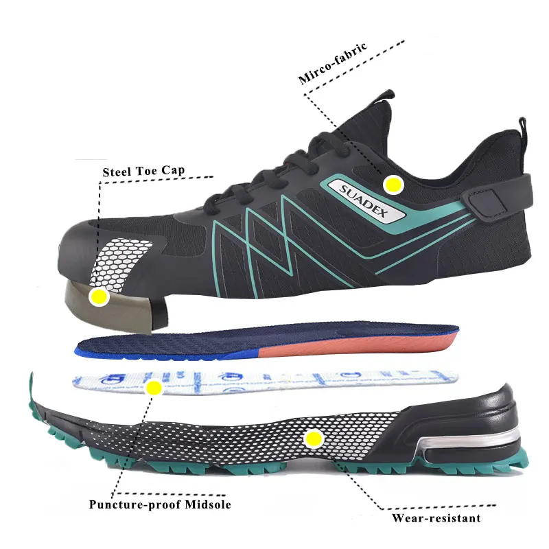 Защитные рабочие ботинки SUADEX со стальным носком непрокалываемые для мужчин и