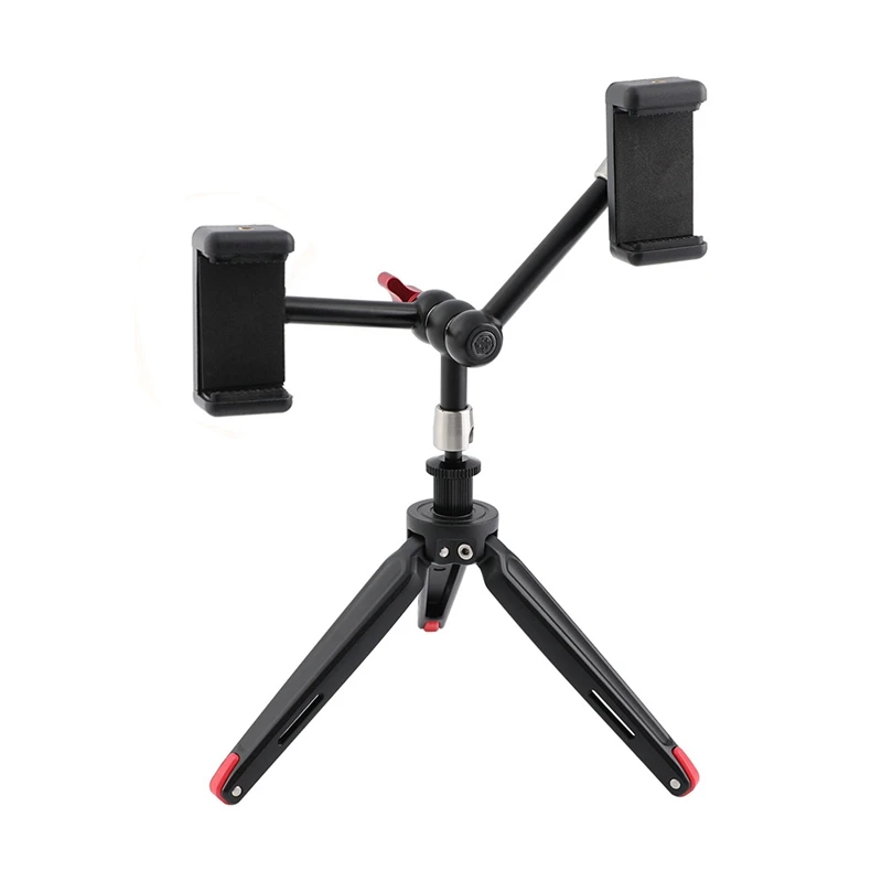 

Foldable Mini Tabletop Tripod with Double Phone Stand 11 inch Articulated Magic Arm For Camera Phone Travel Photography