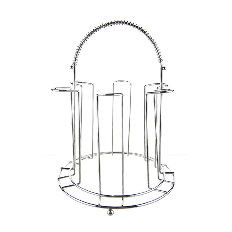 

Glass Cup Rack Water Mug Draining Drying Organizer Self Stand Holder 6 Slots