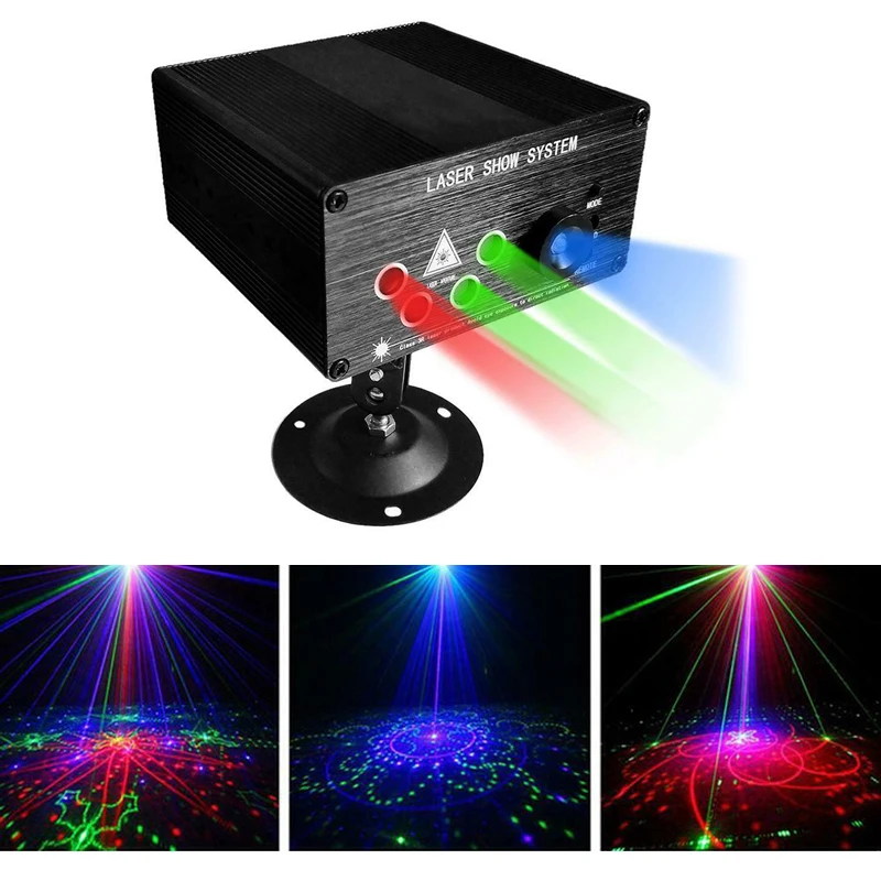 Konesky 5 Holes 120 Patterns RGB Laser Light DJ Projector Disco LED Stage Effect Party Decor Lamp | Лампы и освещение