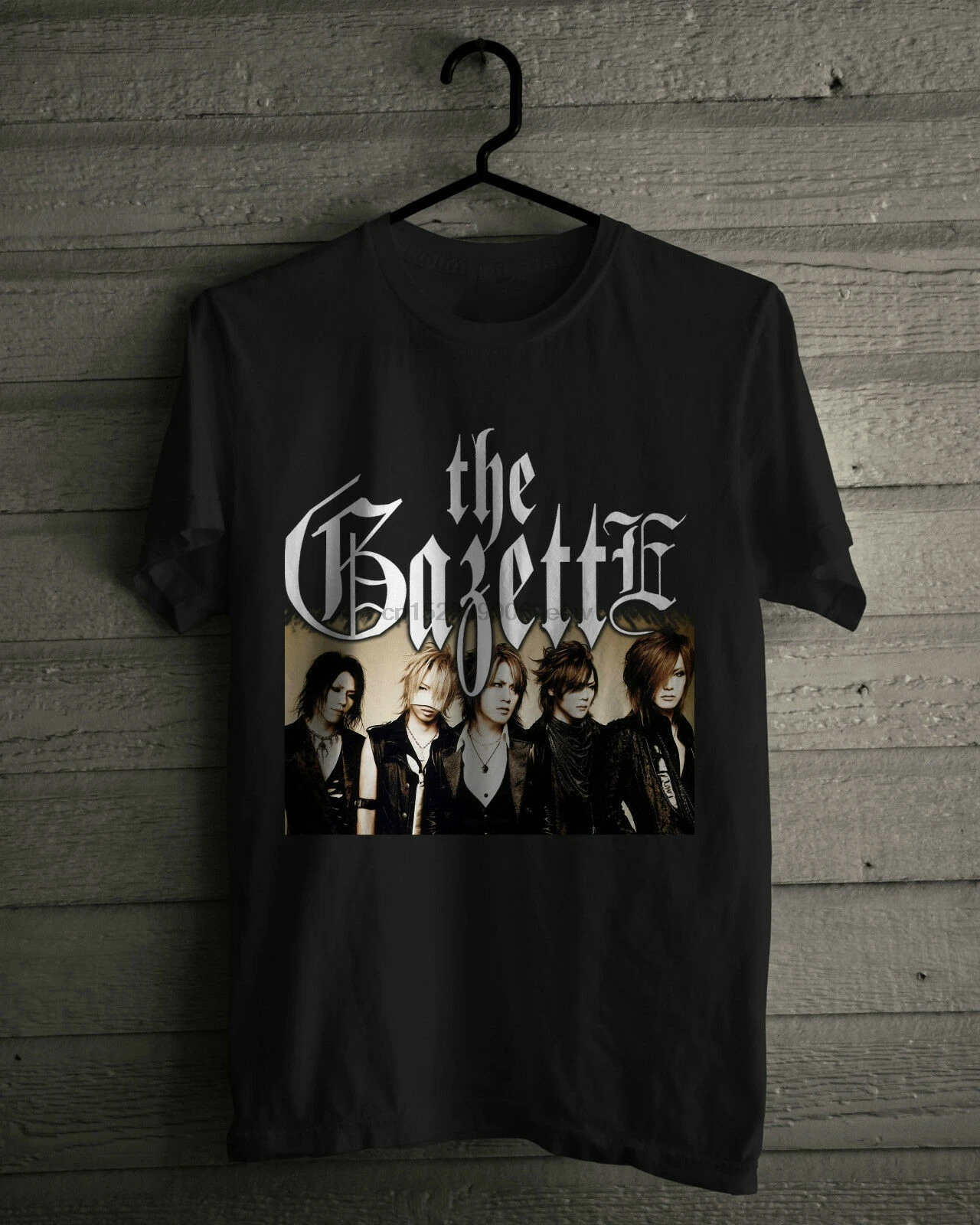 Футболка газета японские черные футболки рок-группы Визуальный Кей |