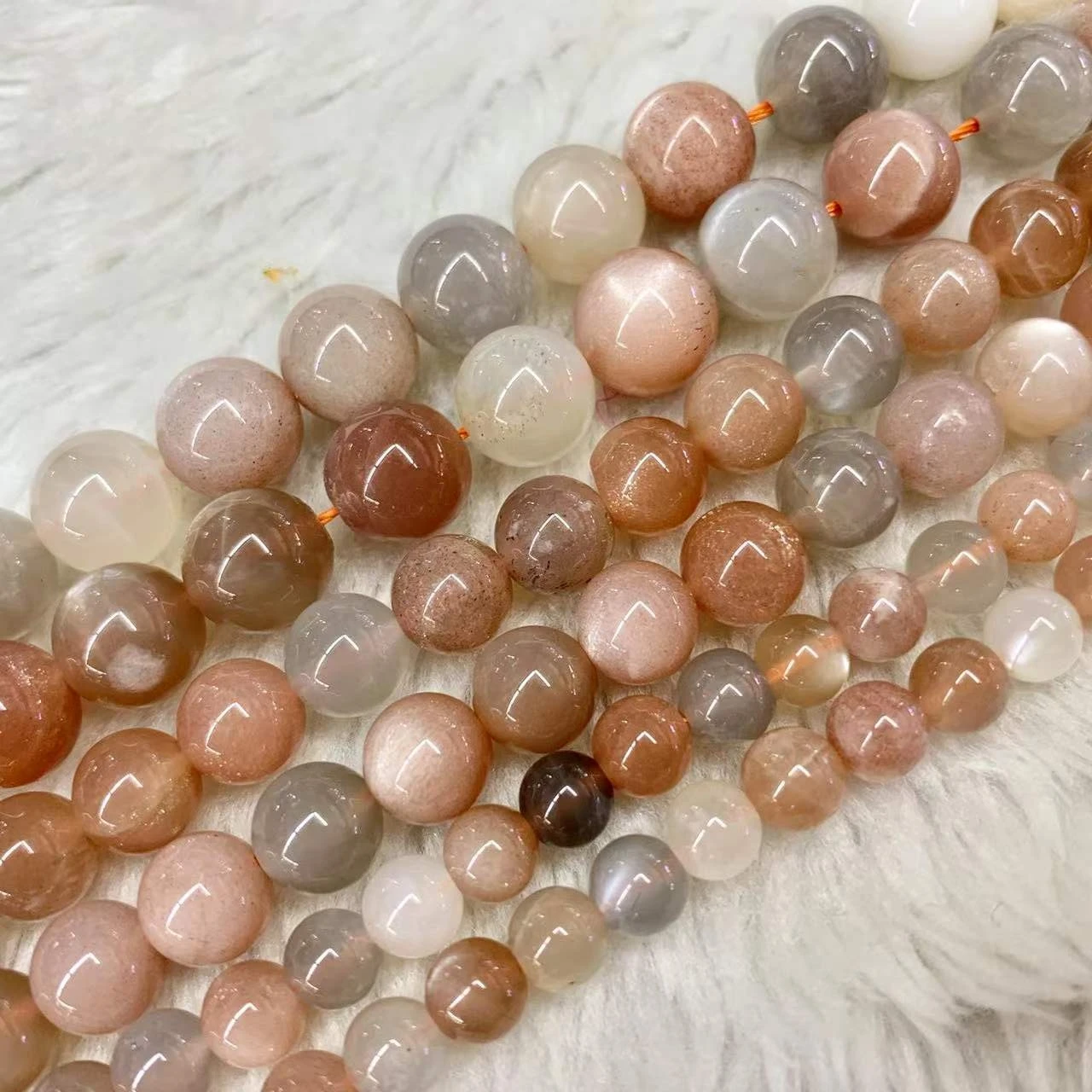 

Natural Moonstone Beads Smooth Round Loose Spacer Beads For Jewelry Making 15inches 6/8/10mm DIY Beads Bracelets Necklace Perles